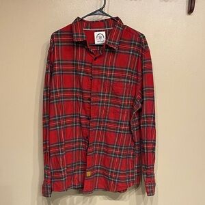 Classic Red Plaid Women's Button Down Shirt